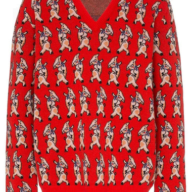 Gucci Wool Pig Print Sweater